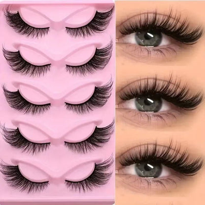 15-pair set of cat-eye false eyelashes with extended mink-style tips; thick and long V1265-AU-069-3
