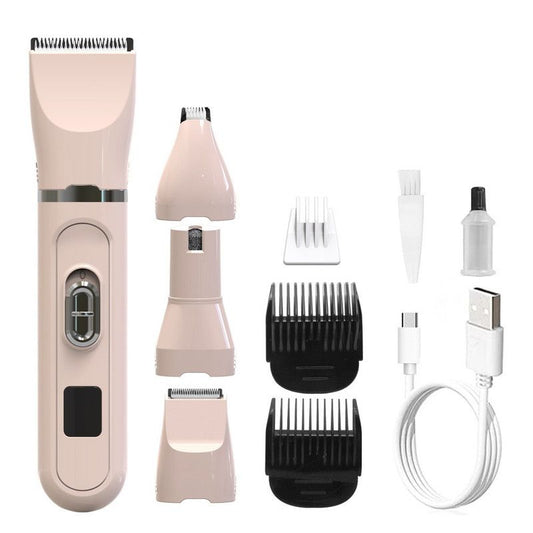 4-in-1 Pet Electric Clipper, Cat and Dog Hair Trimmer and Nail Grinder, Pet Grooming Supplies - Pink V1265-AU-070-FEN