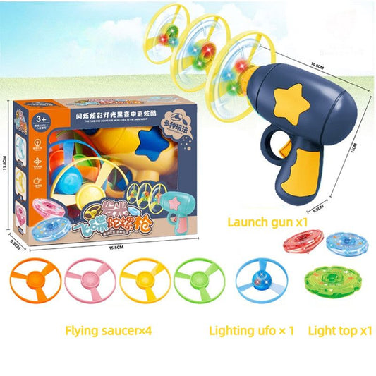 Bamboo Dragonfly Toy Gun Set with Glowing Frisbee Spinner - Pet toys - Blue V1265-AU-073-LAN