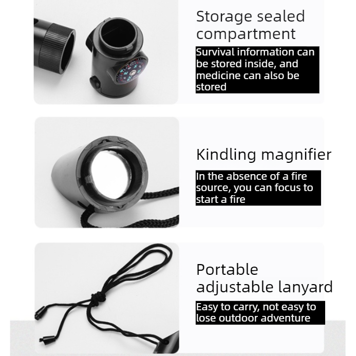 7-in-1 Outdoor Survival Whistle, 2-pack-Multifunctional Emergency Whistle, Portable Gear for Camping and V1265-AU-074