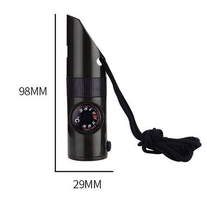 7-in-1 Outdoor Survival Whistle, 2-pack-Multifunctional Emergency Whistle, Portable Gear for Camping and V1265-AU-074