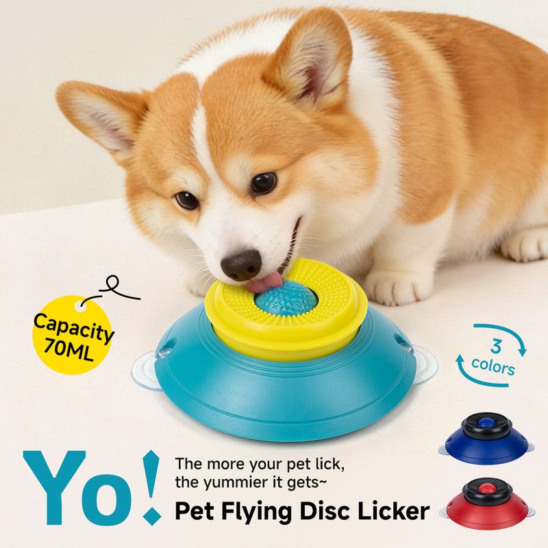Slow Feeder Lick Bowl, Universal for Cats and Dogs, a Fun and Stimulating Feeding Tool - Blue V1265-AU-076-LAN