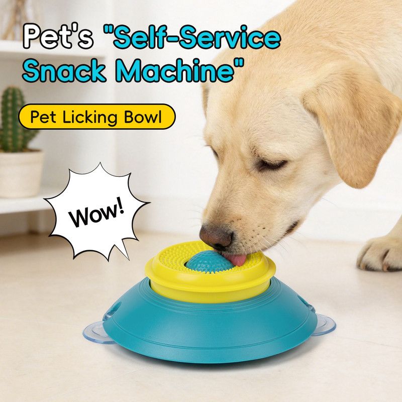Slow Feeder Lick Bowl, Universal for Cats and Dogs, a Fun and Stimulating Feeding Tool - Blue V1265-AU-076-LAN