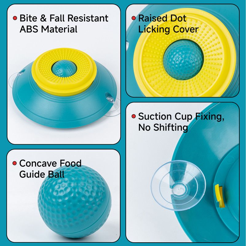 Slow Feeder Lick Bowl, Universal for Cats and Dogs, a Fun and Stimulating Feeding Tool - Green V1265-AU-076-LV