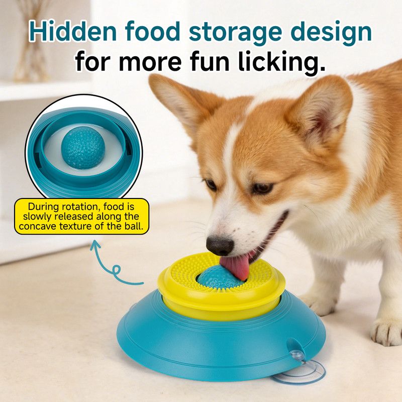 Slow Feeder Lick Bowl, Universal for Cats and Dogs, a Fun and Stimulating Feeding Tool - Green V1265-AU-076-LV