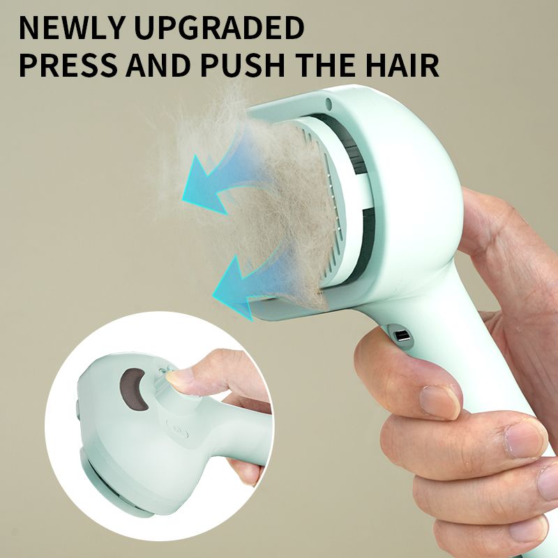 Rechargeable Pet Massage Comb with Spray, Anti-Shedding, Detangling, and Cleaning Comb - Pink V1265-AU-077-FEN