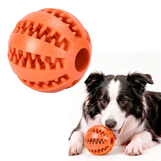 2 Large Pet Treat Dispenser Balls, 7CM - Durable Teething and Dental Care Toys - Orange-Red V1265-AU-080-JUSE-2