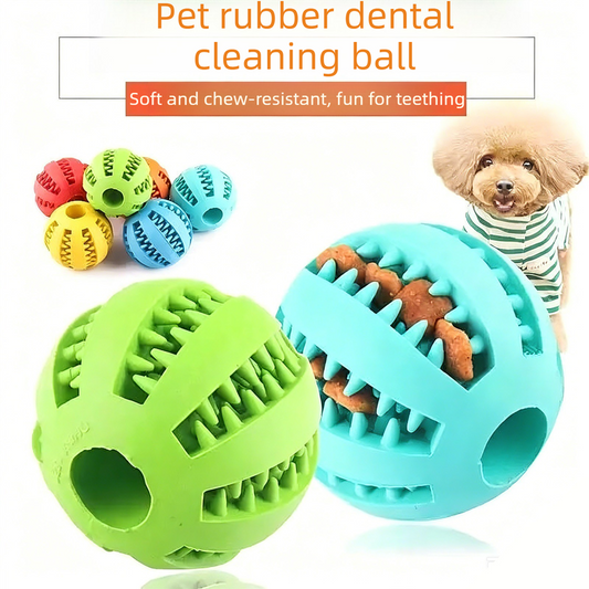 2 Large Pet Food Dispenser Balls, 7 cm - Durable Teething and Dental Care Toys - Blue V1265-AU-080-LAN-2