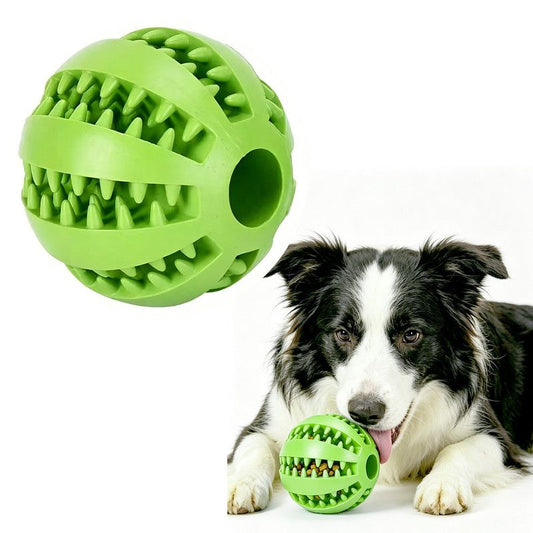 2 Large Pet Treat Dispenser Balls, 7CM - Durable Teething and Dental Care Toys - Green V1265-AU-080-LV-2
