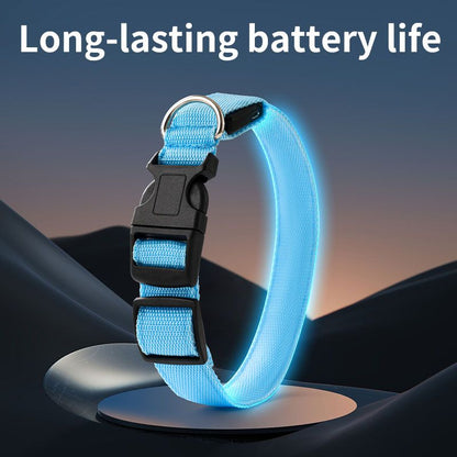 Pet LED Light-Up Collar, Large, Adjustable, USB Rechargeable, for Cats and Dogs, Nighttime Anti-Lost - Pink V1265-AU-081-FEN