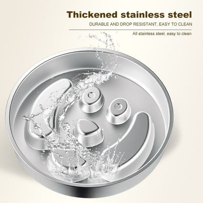 2-Piece Stainless Steel Slow Feeder Set for Pets, Reversible, for Cats and Dogs - Puppy Design V1265-AU-082-GOU-2