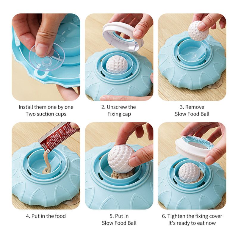 Slow Feeder Bowl for Pets, Non-Slip Puzzle Feeder for Cats and Dogs - Blue V1265-AU-083-LAN