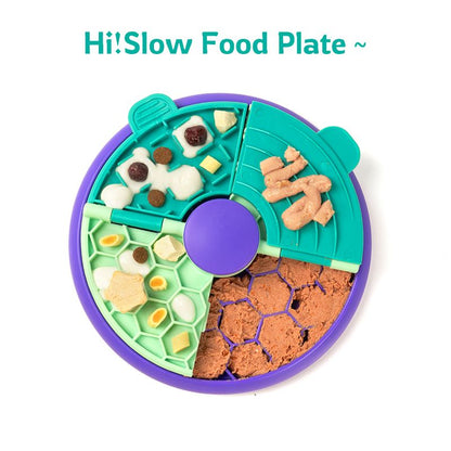 3-in-1 Pet Puzzle Slow Feeder Bowl with Multi-Level Rotating Disk - Purple-green V1265-AU-084-LV