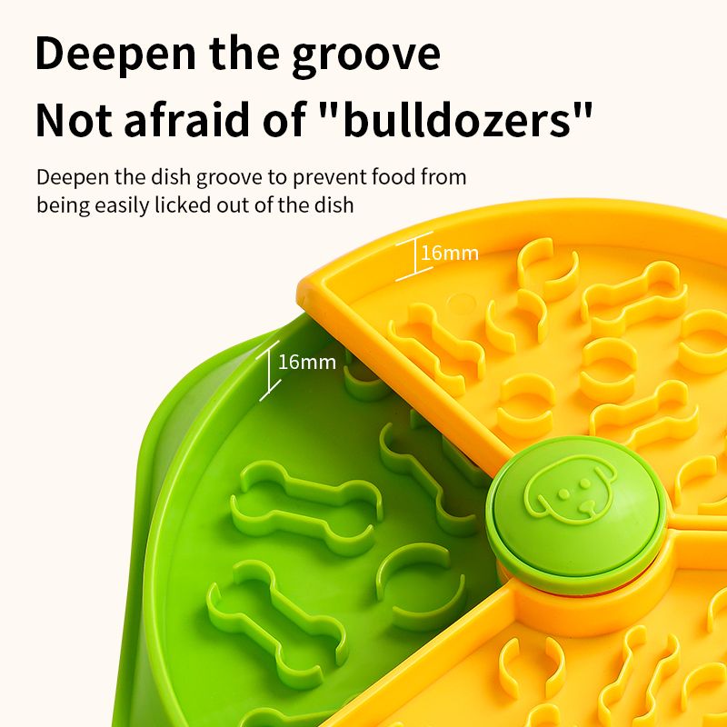 Large 360 degrees Rotating Double-Layer Slow Feeder Bowl, 27 cm, Puzzle Feeder for Cats and Dogs V1265-AU-085-HUANGLV
