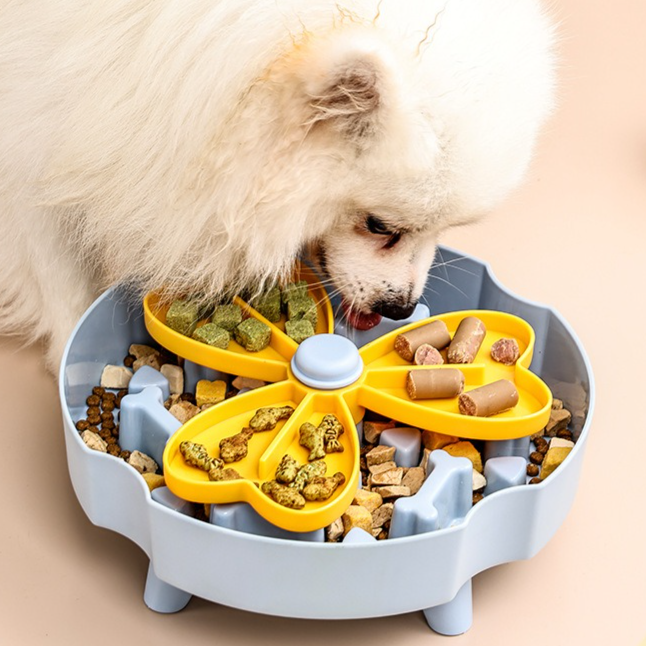 Detachable Rotating Slow-Feeding Pet Bowl, Non-Slip and Choke-Proof Feeding Bowl - Blue V1265-AU-087-LAN