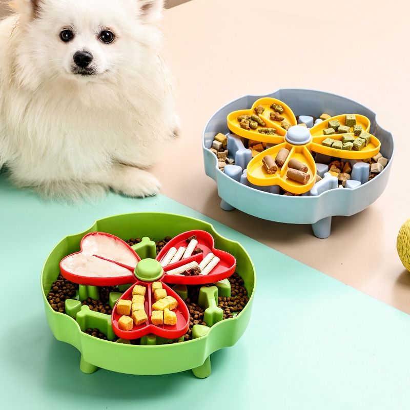Detachable Rotating Slow-Feeding Pet Bowl, Non-Slip and Choke-Proof Feeding Bowl - Green V1265-AU-087-LV