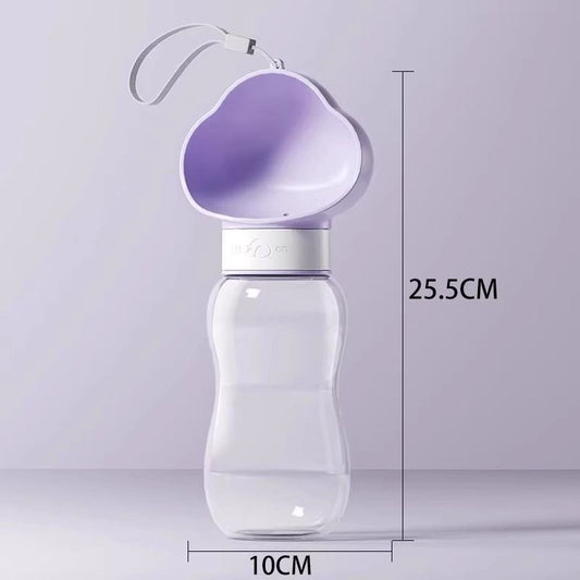 600ml Portable Pet Outdoor Water Cup, Leak-Proof Travel Water Dispenser - Purple V1265-AU-090-ZI