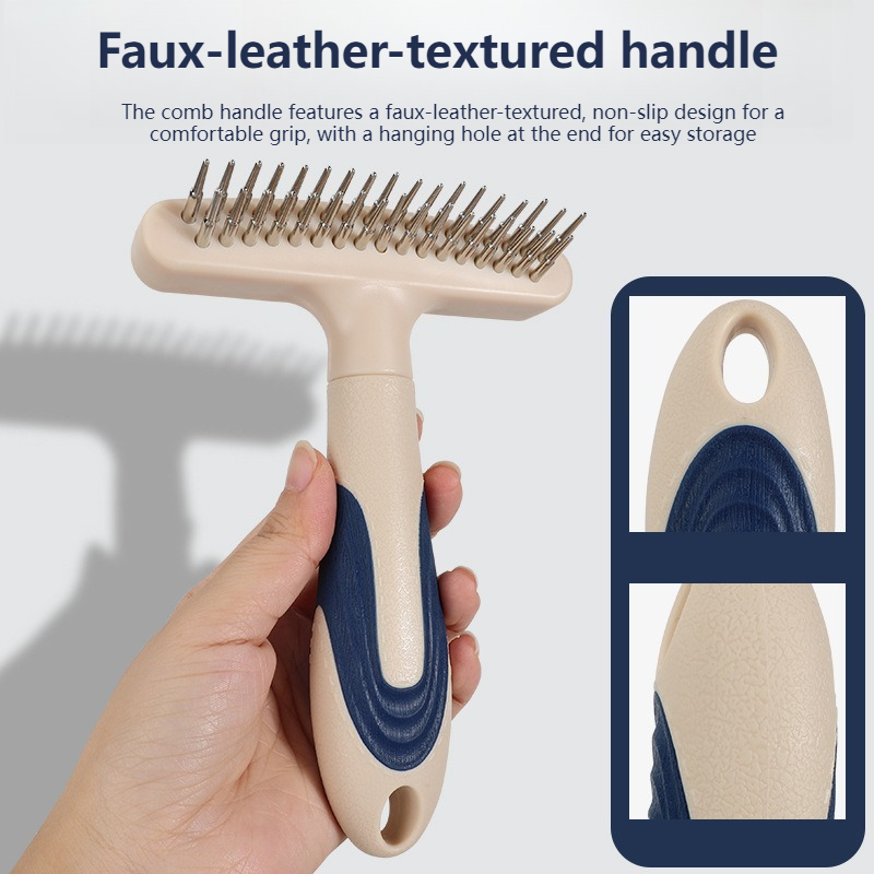2-Piece Multi-Functional 2-in-1 Pet Comb Set: Detangling and Shedding Comb for Long-Haired Dogs and Cats V1265-AU-095-2