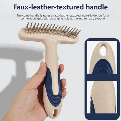 2-Piece Multi-Functional 2-in-1 Pet Comb Set: Detangling and Shedding Comb for Long-Haired Dogs and Cats V1265-AU-095-2