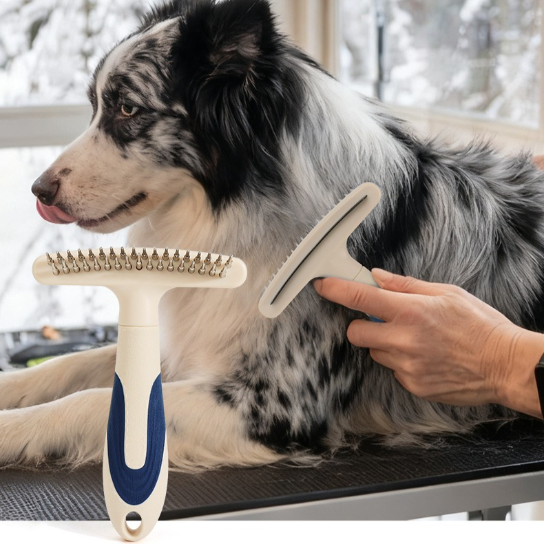 2-Piece Multi-Functional 2-in-1 Pet Comb Set: Detangling and Shedding Comb for Long-Haired Dogs and Cats V1265-AU-095-2