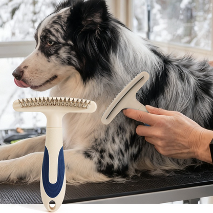 2-Piece Multi-Functional 2-in-1 Pet Comb Set: Detangling and Shedding Comb for Long-Haired Dogs and Cats V1265-AU-095-2