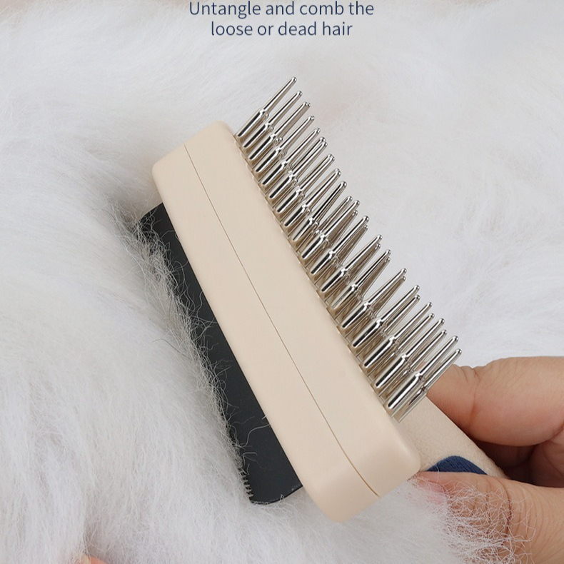 2-Piece Multi-Functional 2-in-1 Pet Comb Set: Detangling and Shedding Comb for Long-Haired Dogs and Cats V1265-AU-095-2
