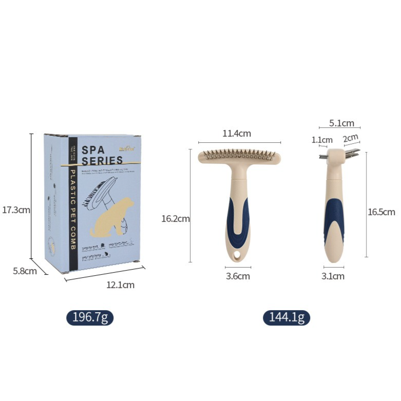 2-Piece Multi-Functional 2-in-1 Pet Comb Set: Detangling and Shedding Comb for Long-Haired Dogs and Cats V1265-AU-095-2