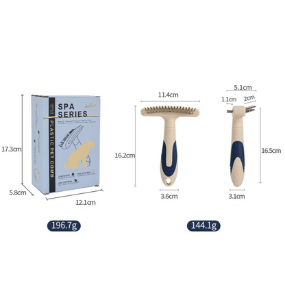 2-Piece Multi-Functional 2-in-1 Pet Comb Set: Detangling and Shedding Comb for Long-Haired Dogs and Cats V1265-AU-095-2