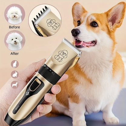 Quiet Pet Grooming Clipper Set for Home Use, Rechargeable Professional Grooming Clipper, Complete Grooming V1265-AU-096-5JIAN