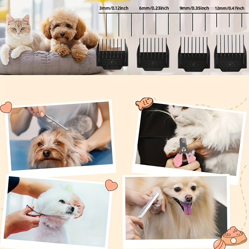 Quiet Pet Grooming Clipper Set for Home Use, Rechargeable Professional Grooming Clipper V1265-AU-096-BIAOPEI