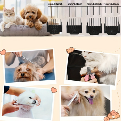 Quiet Pet Grooming Clipper Set for Home Use, Rechargeable Professional Grooming Clipper V1265-AU-096-BIAOPEI