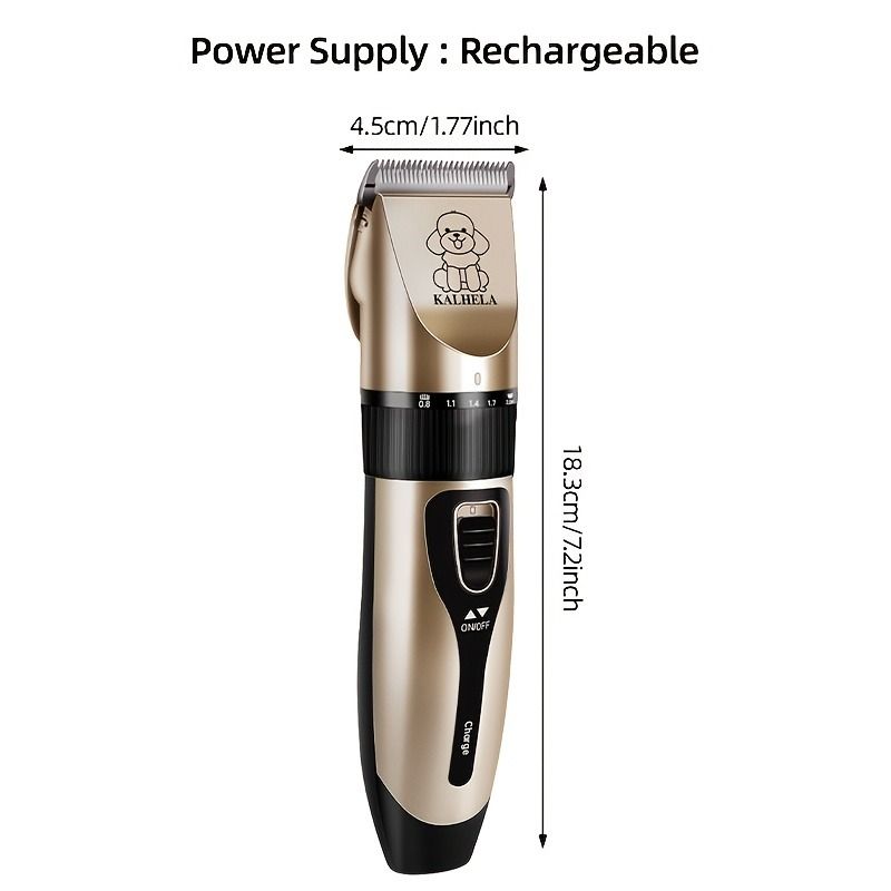 Quiet Pet Grooming Clipper Set for Home Use, Rechargeable Professional Grooming Clipper V1265-AU-096-BIAOPEI