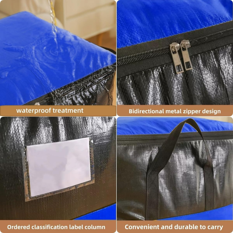 4-Pack 180L Extra-Large Storage Bags, Heavy-Duty, Wear-Resistant, Waterproof Moving Bags - Red V1265-AU-097-HONG