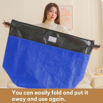 4-Pack 180L Extra-Large Storage Bags, Heavy-Duty, Wear-Resistant, Waterproof Moving Bags - Blue V1265-AU-097-LAN