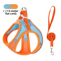 Breathable Reflective Pet Harness Set: Vest-Style Dog Harness + Leash - Orange and Blue-L V1265-AU-098-CHENGLAN-L