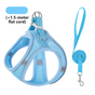 Breathable Reflective Pet Harness Set: Vest-Style Dog Harness + Leash - Blue-L V1265-AU-098-LAN-L