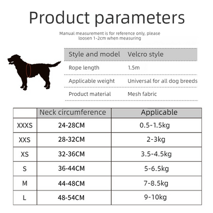 Breathable Reflective Pet Harness Set: Vest-Style Dog Harness + Leash - Blue-M V1265-AU-098-LAN-M