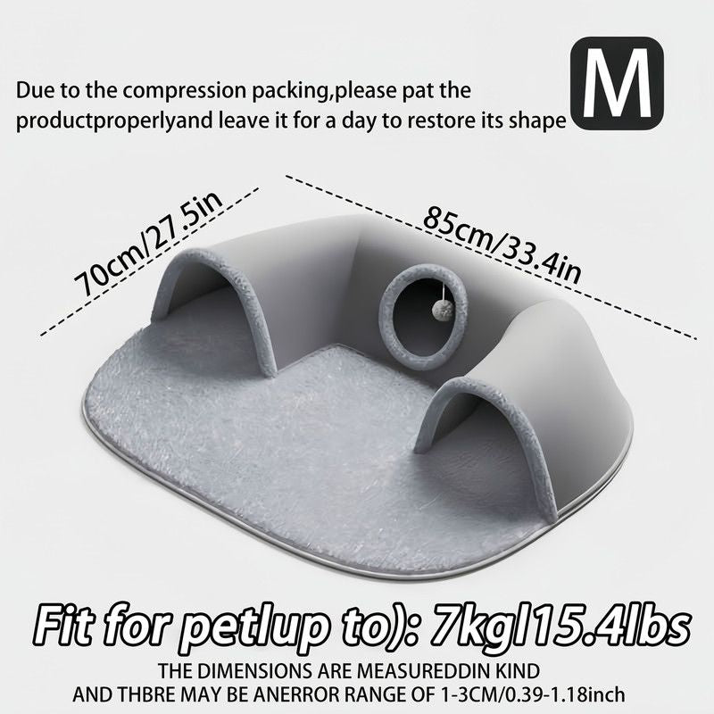 Warm Autumn/Winter Cat Tunnel Bed with Detachable Play-and-Sleep Cat Run - Size M V1265-AU-099-M