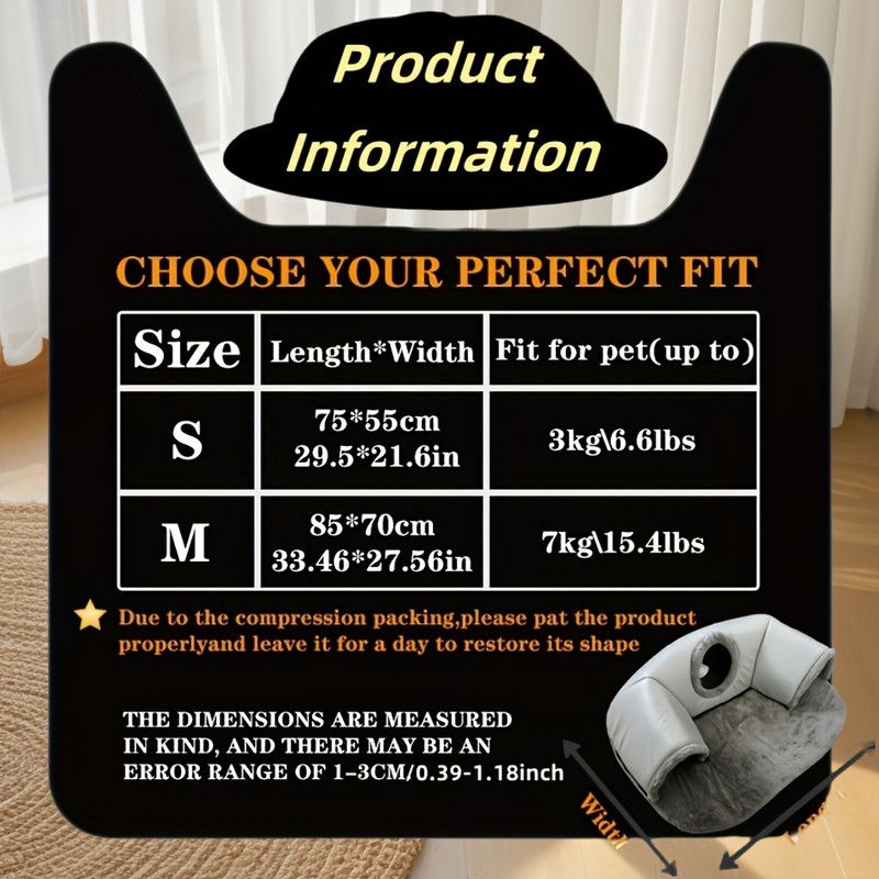 Warm Autumn/Winter Cat Tunnel Bed with Detachable Play-and-Sleep Cat Run - Size M V1265-AU-099-M