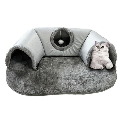Warm Autumn/Winter Cat Tunnel Bed with Detachable Play-and-Sleep Cat Run - Size M V1265-AU-099-M