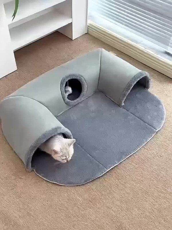 Warm Autumn/Winter Cat Tunnel Bed with Detachable Play-and-Sleep Cat Run - Size S V1265-AU-099-S
