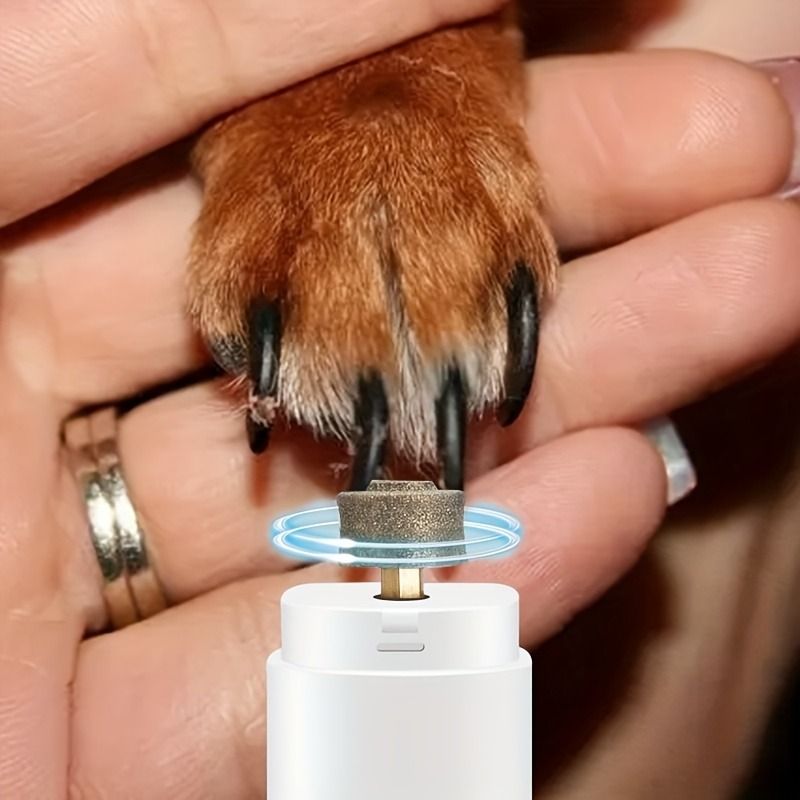 Rechargeable Electric Pet Nail Grinder with LED Light, Universal Grinder for Cats and Dogs - White V1265-AU-100-BAI
