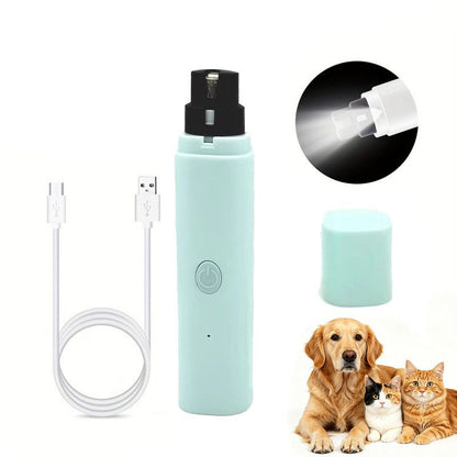 Rechargeable Electric Pet Nail Grinder with LED Light, Universal Grinder for Cats and Dogs - Green V1265-AU-100-LV