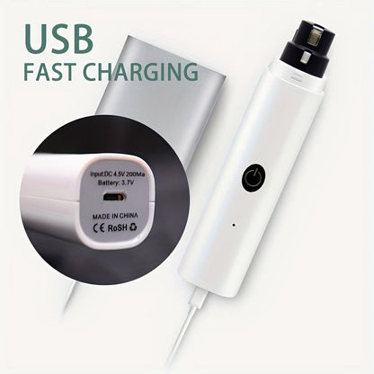 Rechargeable Electric Pet Nail Grinder with LED Light, Universal Grinder for Cats and Dogs - Green V1265-AU-100-LV