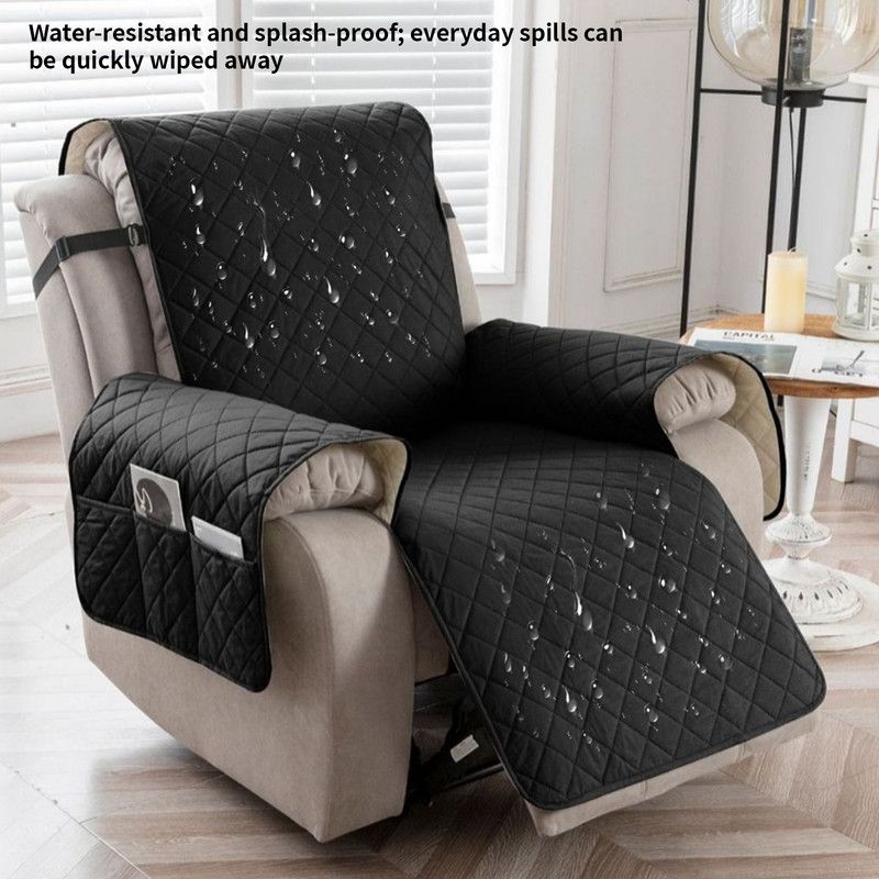 Waterproof and Non-Slip Single Armchair Cushion, Pet-Resistant and Machine-Washable Sofa Cover - Black V1265-AU-101-HEI