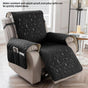 Waterproof and Non-Slip Single Armchair Cushion, Pet-Resistant and Machine-Washable Sofa Cover - Black V1265-AU-101-HEI