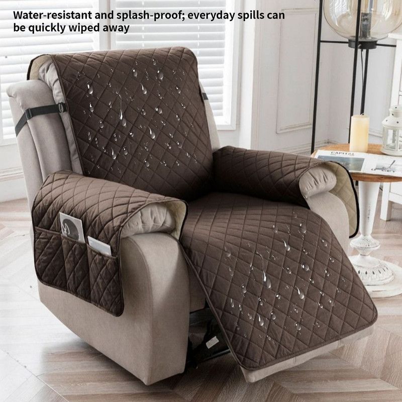 Waterproof and Non-Slip Single Armchair Cushion, Pet-Resistant and Machine-Washable Sofa Cover - Brown V1265-AU-101-KAFEI