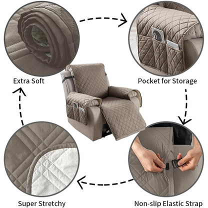 Waterproof and Non-Slip Single Armchair Cushion, Pet-Resistant and Machine-Washable Sofa Cover - Dark Gray V1265-AU-101-SHENGHUI