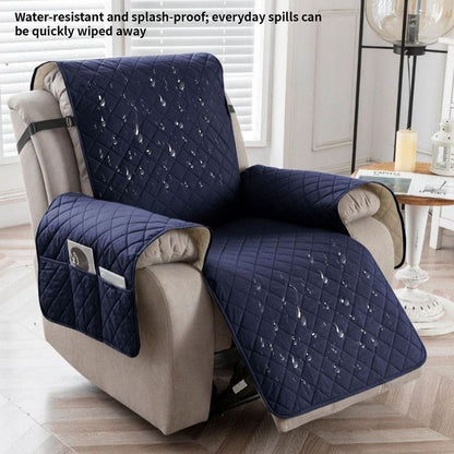 Waterproof and Non-Slip Single Armchair Cushion, Pet-Resistant and Machine-Washable Sofa Cover - Navy Blue V1265-AU-101-ZANGQING