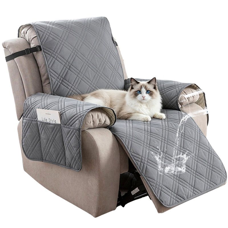 100% Waterproof Triple-Line Quilted Single Armchair Cushion, Non-Slip, Scratch-Resistant, Adjustable - Light V1265-AU-102-QIANHUI-XL
